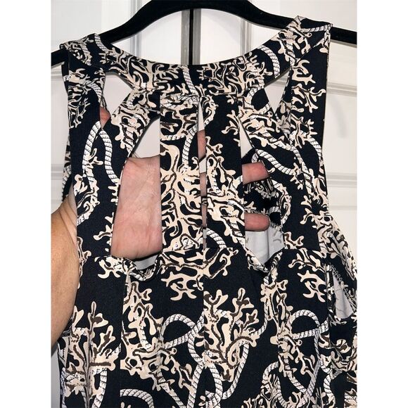 Lulu B Women's Black Coral and Rope A-Line Midi Dress Size M Casual - Picture 7 of 7